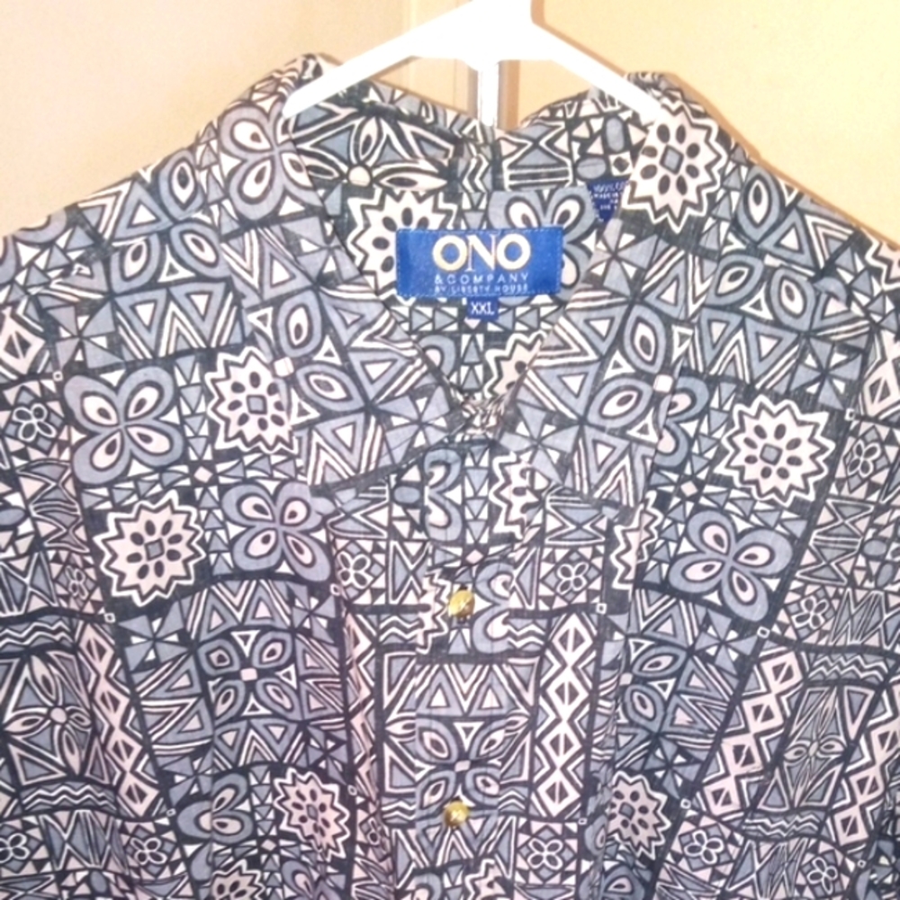 Ono Men's Patterned Blue and Gray Shirt Jacket